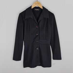 Small Vintage Y2K 90's Evolution Not Revolution Black Lightweight Jacket Coat S